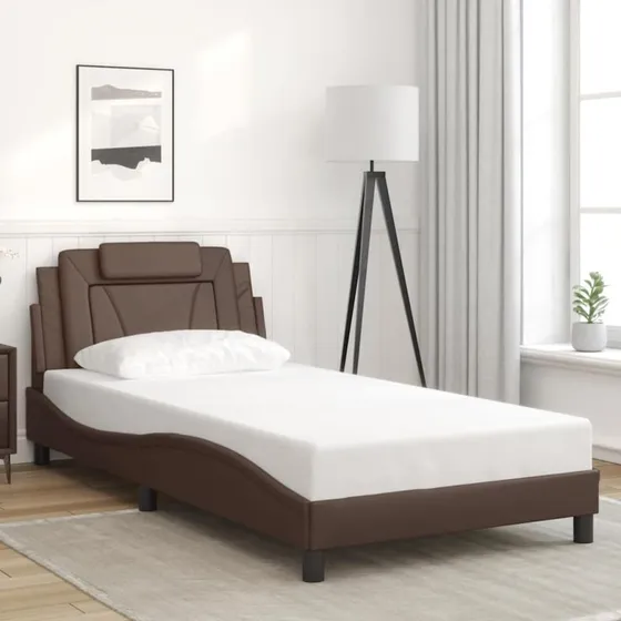 Viana sengeramme 100x200 cm brun kunstlæder