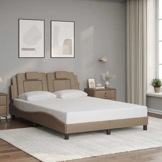 Sengeramme Viana 140x190 cm i cappuccino kunstlæder
