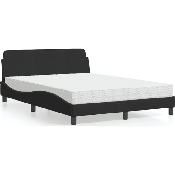 Seng med madras Dover 140x200 cm i sort velour