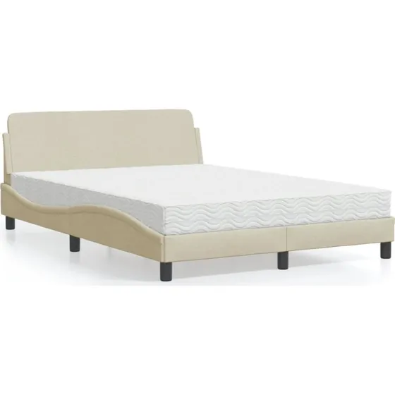 Seng med madras Dover 140x190 cm - creme stof