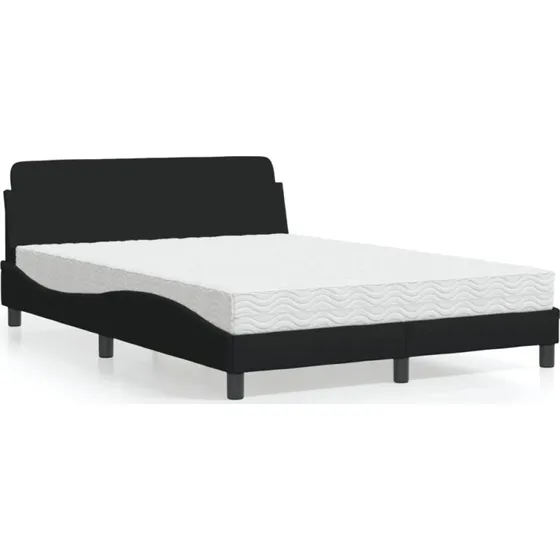 Dover seng med madras 140x190 cm - sort stof