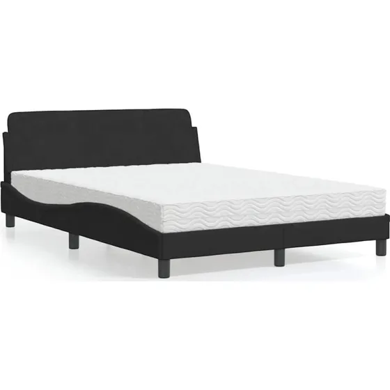 Dover seng med madras 120x200 cm - sort velour