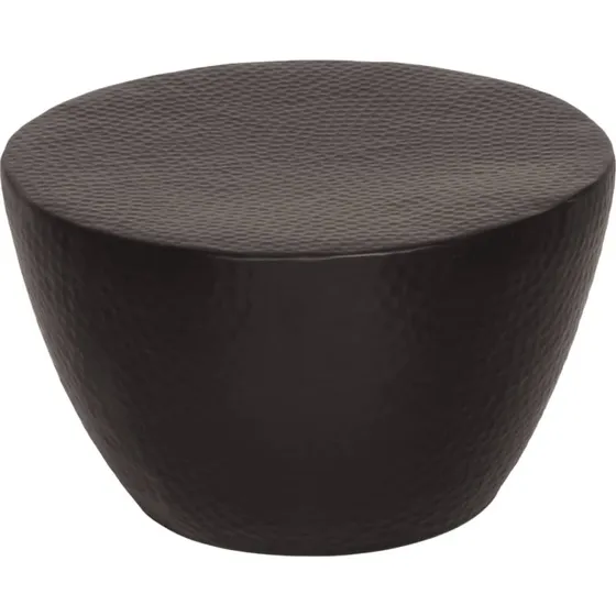 Sofabord Ø50x30 cm hamret aluminium - sort