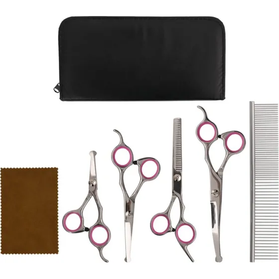 5-delset hundesakse i rustfrit stl  justerbar