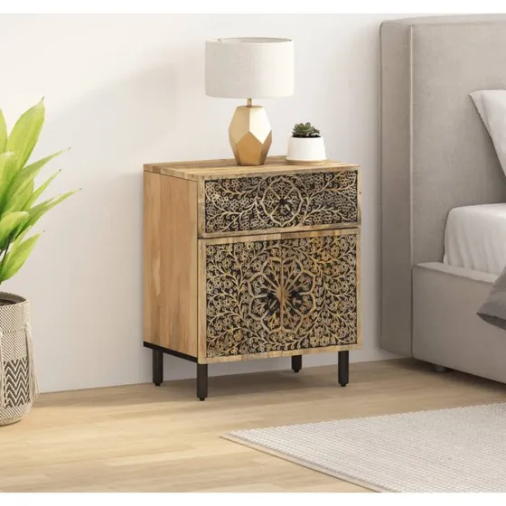 Sengebord i massivt mangotræ 50x33x60 cm