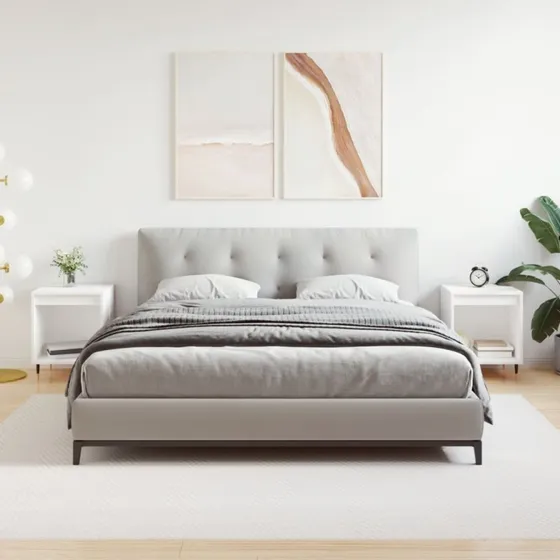 Sengeborde 2 stk. 40×35×50 cm – Hvidt konstrueret træ