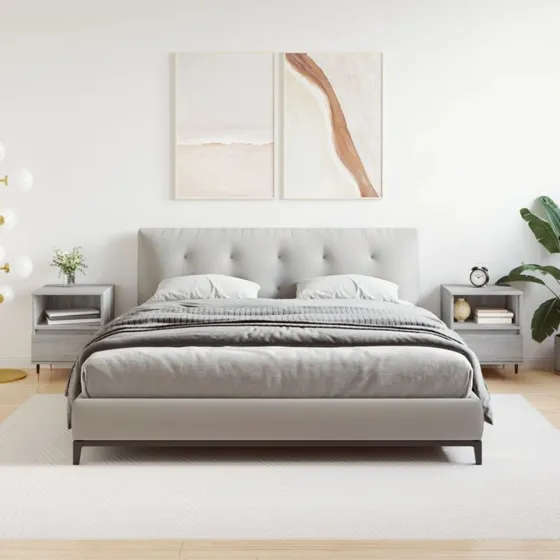 Sengeborde 2 stk. 40x35x50 cm - Sonoma-eg grå