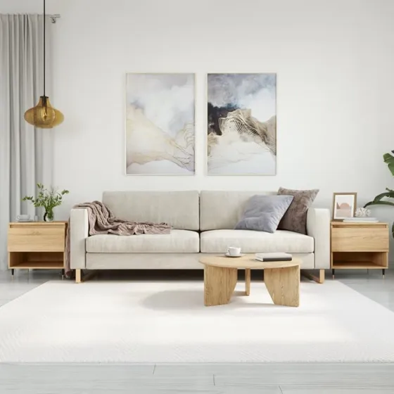 Sofaborde 2 stk 50x46x50 cm i sonoma-eg (konstrueret træ)