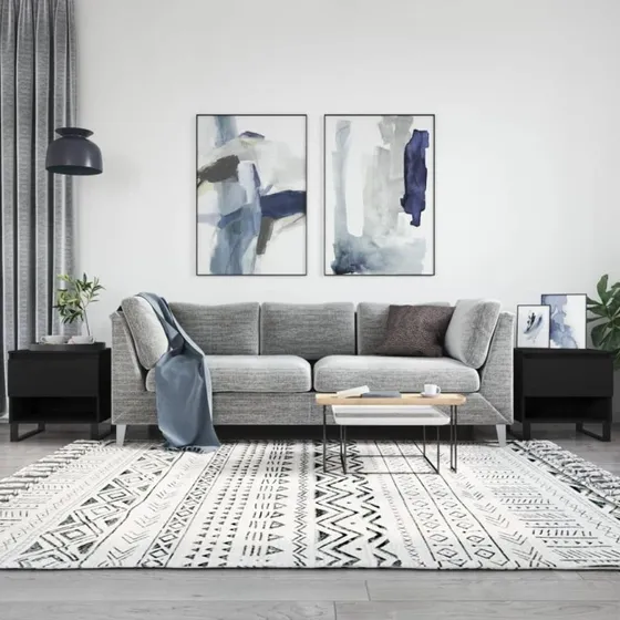 Sofaborde 2 stk. 50x46x50 cm, sort – konstrueret træ