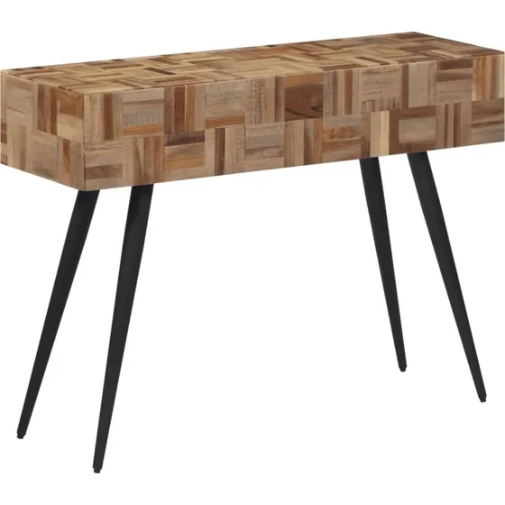 Konsolbord 110x34x80 cm i massivt genbrugsteak