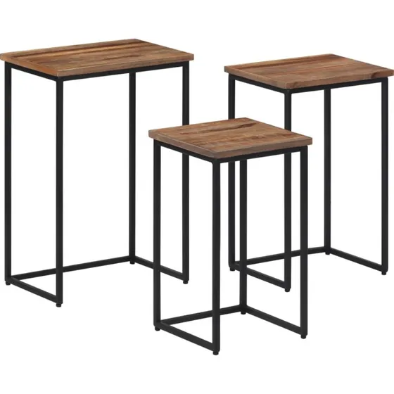 Indskudsborde 3 stk. i massivt teaktræ