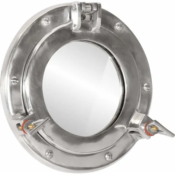 Kojespejl i aluminium 23 cm vghngt, poleret look