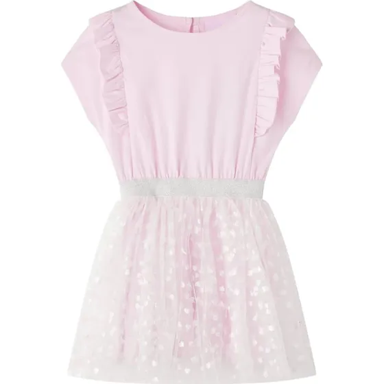 Lyserd brnekjole med flser - str. 104