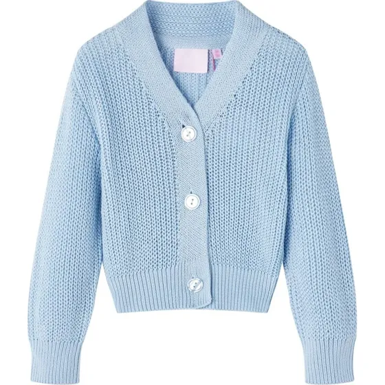Strikket cardigan til brn, bl - str. 104