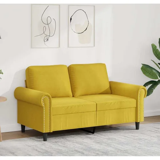 2-personers fljlssofa 120 cm  Gul, metalstel