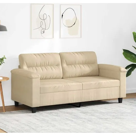 2-personers sofa 140 cm i creme mikrofiber