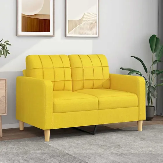 2-personers sofa 120 cm i lysegult stof