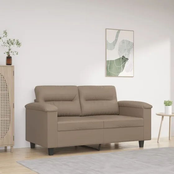2-personers sofa 120 cm i kunstlæder – cappuccino