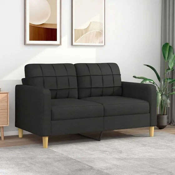 2-personers sofa 140 cm i sort stof