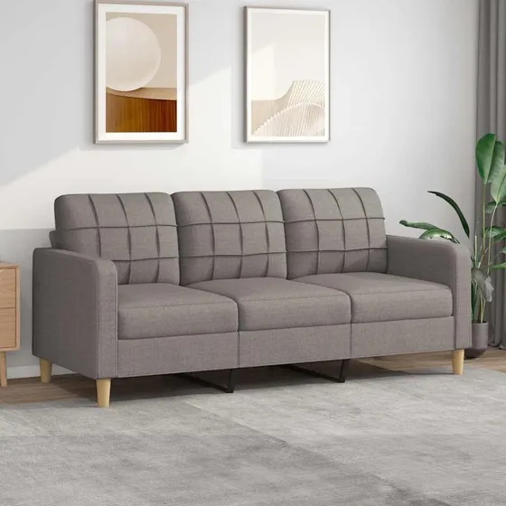3-personers sofa 180 cm i grbrunt stof