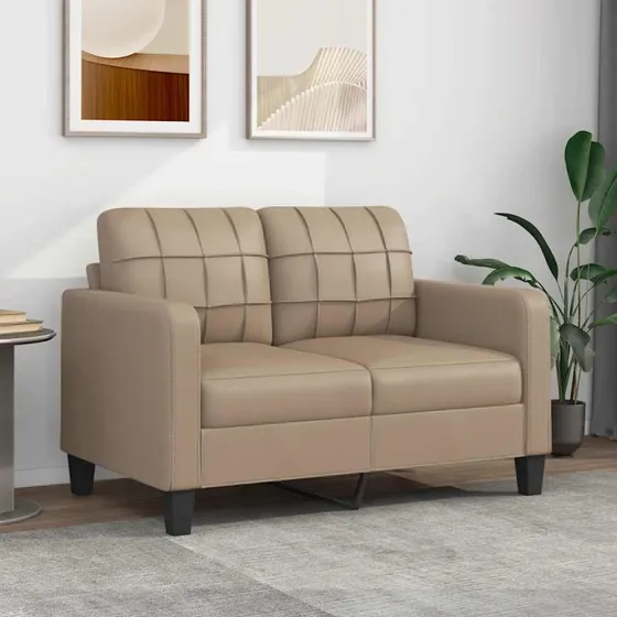 vidaXL 2-personers sofa 120 cm kunstlder cappuccino