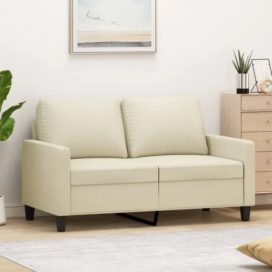 2-personers sofa 120 cm kunstlder creme