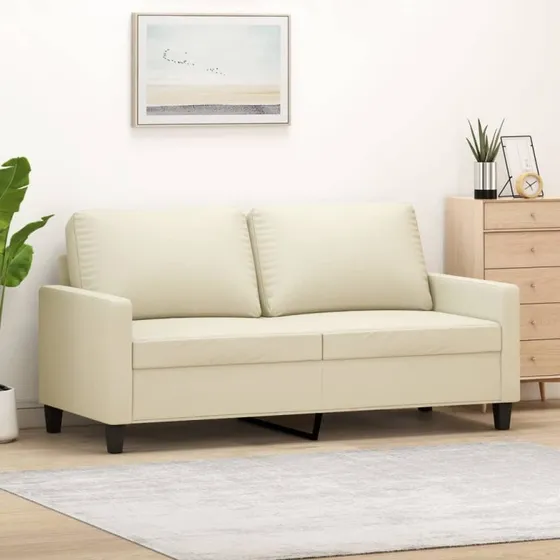 vidaXL 2-personers sofa 140 cm kunstlder creme