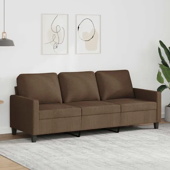 3-personers sofa 180 cm i brun stof  komfort & robust stel