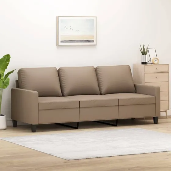 3-personers sofa 180 cm i cappuccino kunstlder