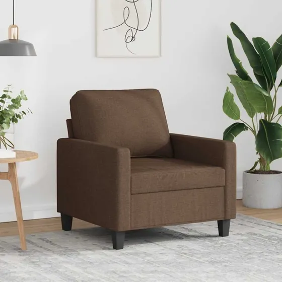 Lænestol 60 cm – brun stof med polstret komfort
