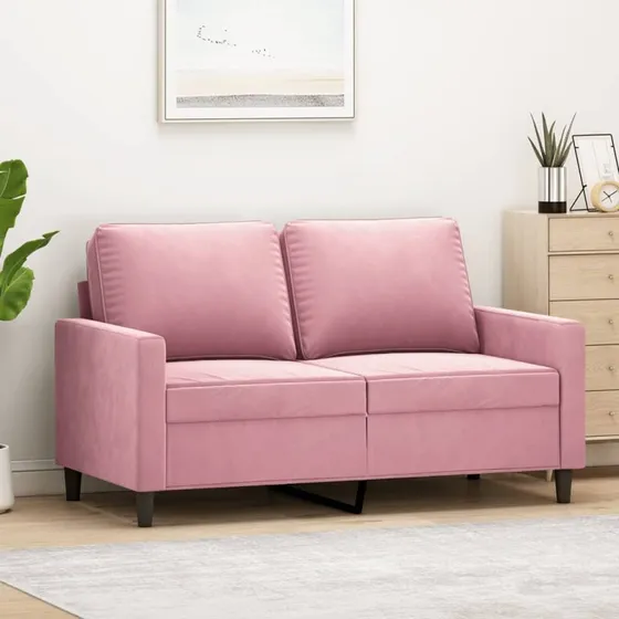 2-personers sofa 120 cm i fløjl - lyserød