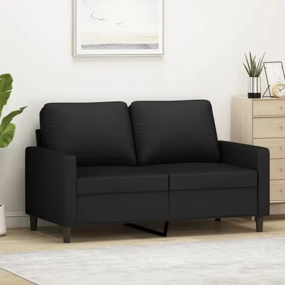 2-personers fløjlssofa 120 cm – sort, metalstel