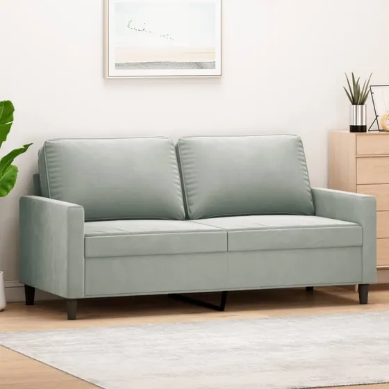 2-personers sofa 140 cm i fløjl - lysegrå