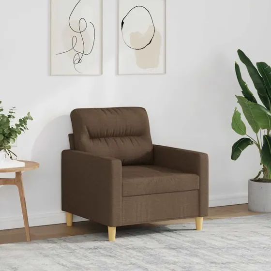 Lænestol 60 cm, brun stof & metalstel