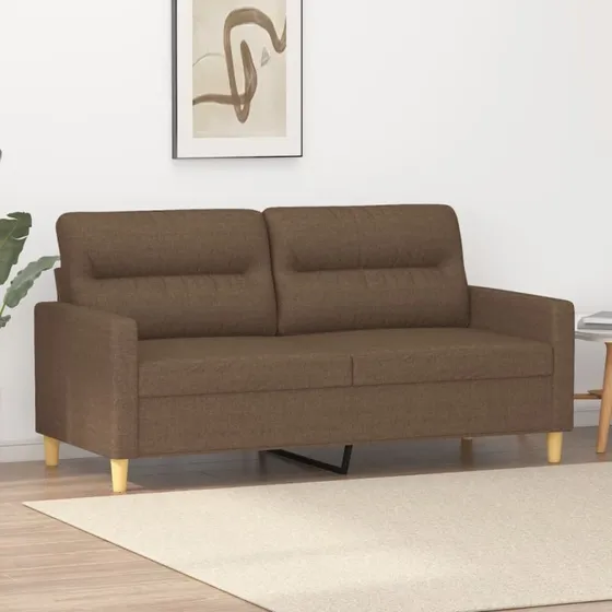 2-personers sofa 140 cm i brunt stof – komfort & robust stel