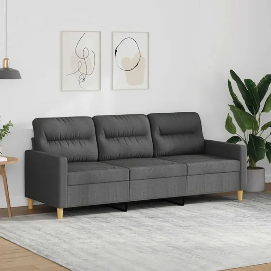 3-personers sofa 180 cm stof mørkegrå