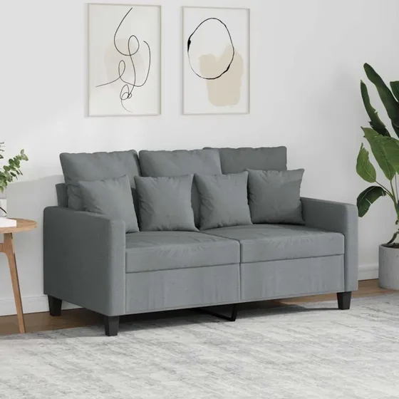 2-personers sofa 120 cm i lysegrt stof
