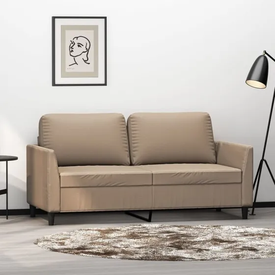 2-personers sofa 140 cm i kunstlder  cappuccino