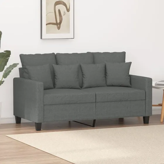 2-personers sofa 120 cm i mrkegrt stof