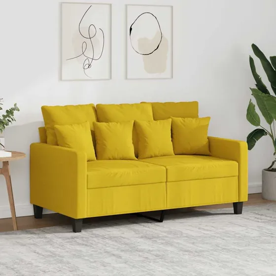 2-personers sofa 120 cm i stof - lysegul