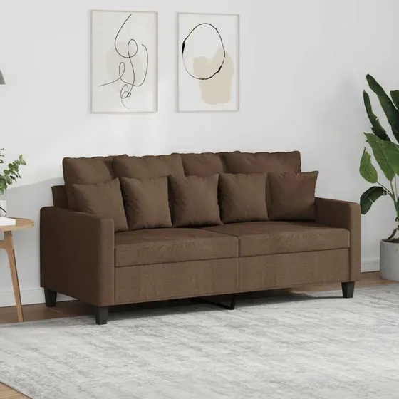2-personers sofa 140 cm i brun stof
