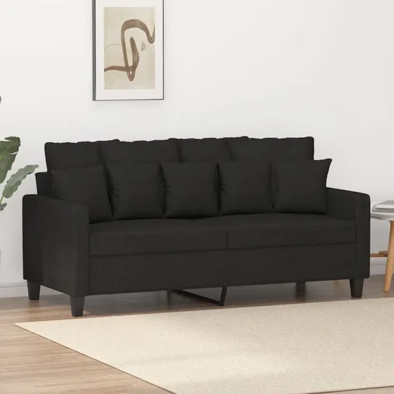 2-personers sofa 140 cm i sort stof