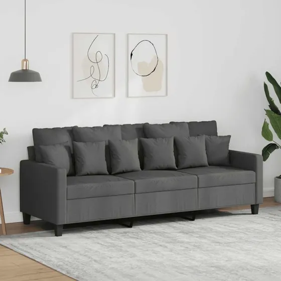 3-personers sofa 180 cm - stof mrkegr
