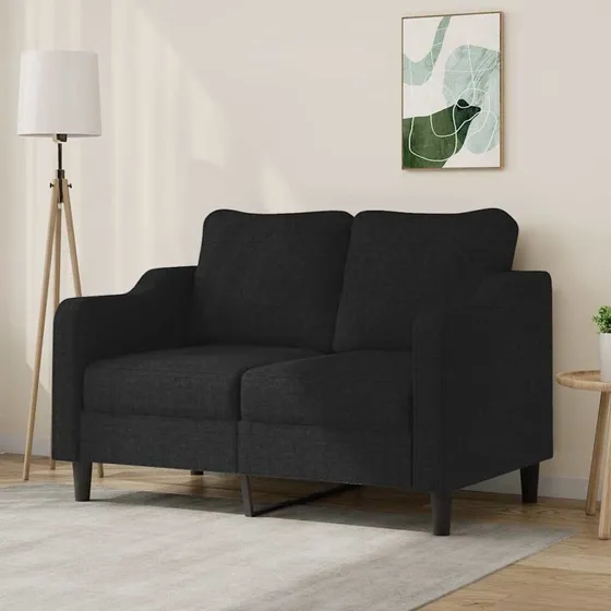 2-personers sofa 120 cm  sort stof, metalstel