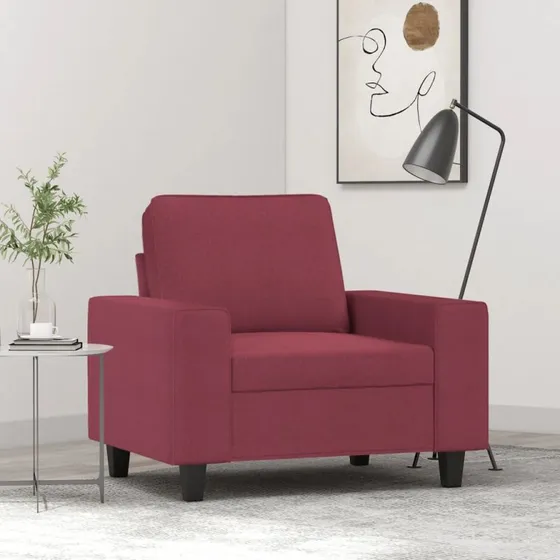 Lænestol 60 cm i vinrødt stof – komfortabel & robust