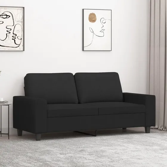 2-personers sofa 140 cm stof - sort (komfort & metalstel)