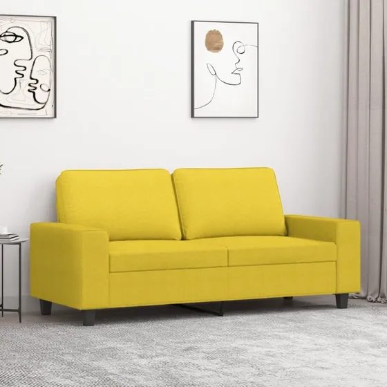 2-personers sofa 140 cm i lysegult stof