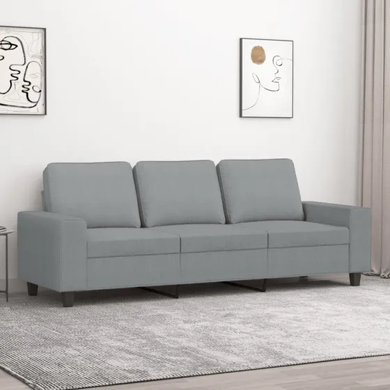 3-personers sofa 180 cm i lysegråt stof