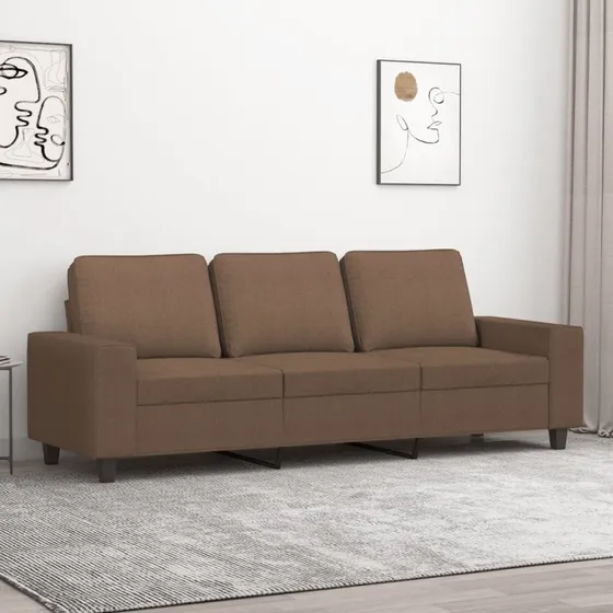3-personers sofa 180 cm i brun stof