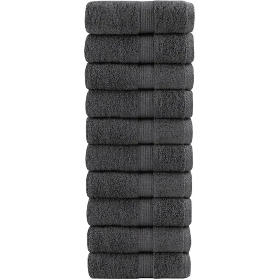 Premium gæstehåndklæder SOLUND 10 stk 30x50 cm antracit